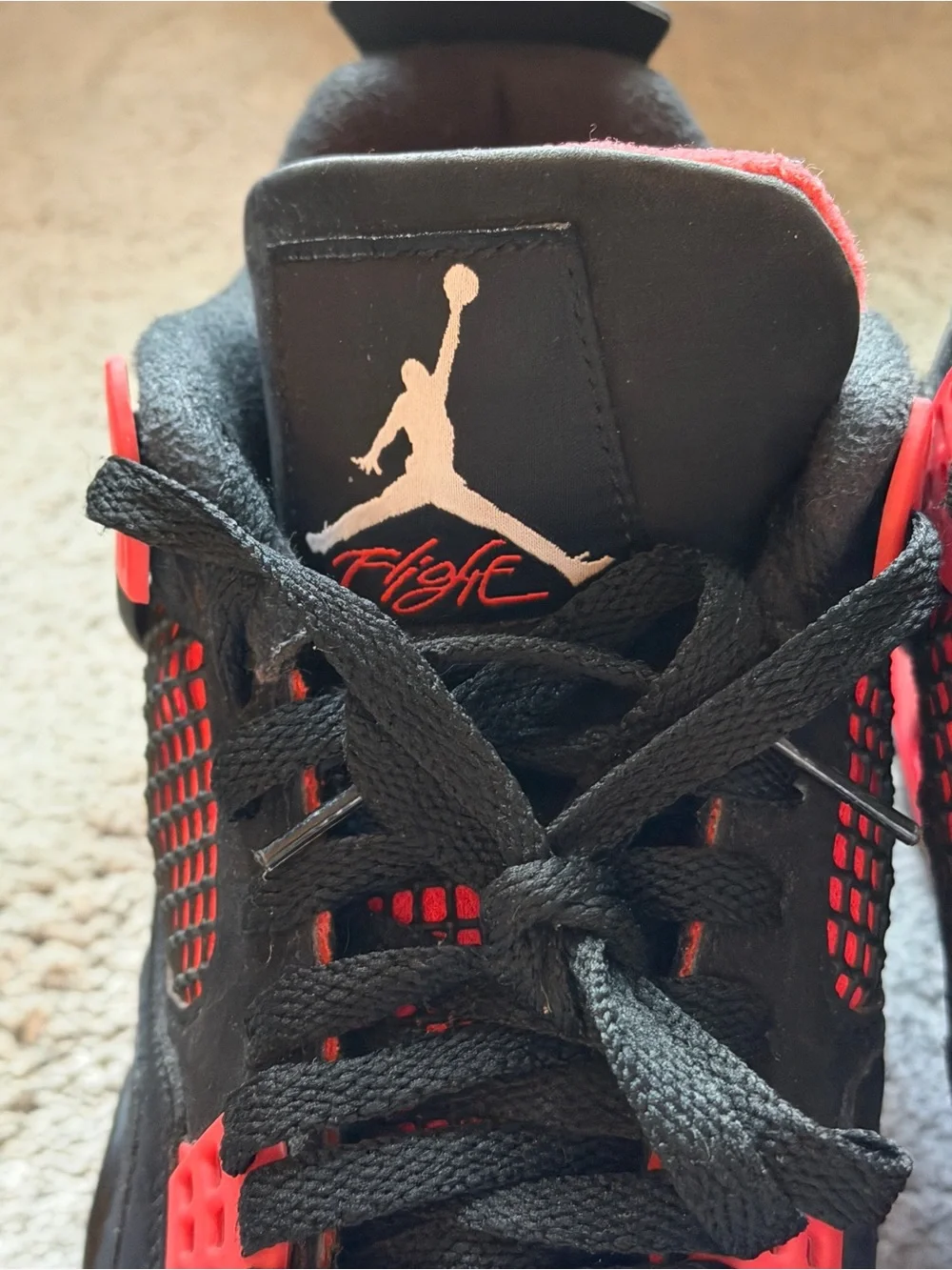 Jordan Men’s Black and Red Athletic Sneakers-Size 11